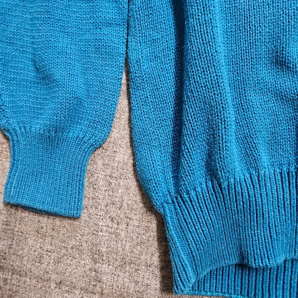 Vintage‎ Steeplechase 100% Cotton Knit Sweater Blue Pullover Crewneck - Picture 5 of 7